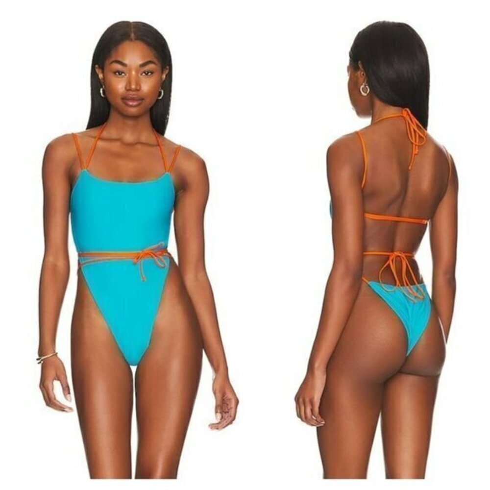 Tularosa Caribbean Vibes One Piece - Blue & Orange